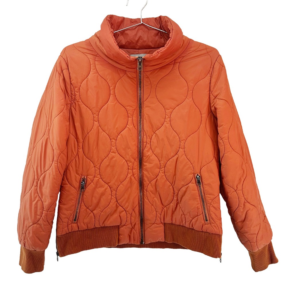 209 WST NEW YORK Women's‎ Quilted Puffer Bomber Jacket • Medium • orange